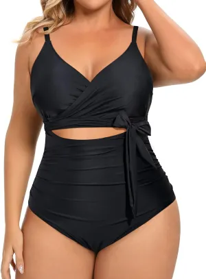 Daci Plus Size One Piece Swimsuit - Tummy Control Bathing Suit for Women Cutout Swimwear