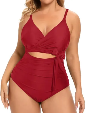Daci Plus Size One Piece Swimsuit - Tummy Control Bathing Suit for Women Cutout Swimwear