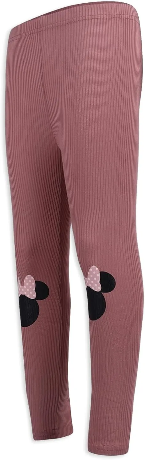 Disney Minnie Mouse Girls Bomber Jacket, T-Shirt, and Legging Pants Set for Toddler and Big Kids