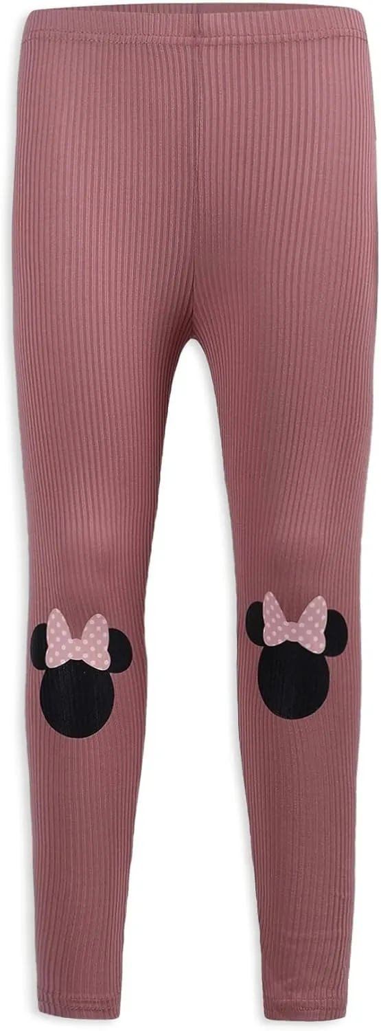 Disney Minnie Mouse Girls Bomber Jacket, T-Shirt, and Legging Pants Set for Toddler and Big Kids