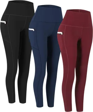 Fengbay 3 Pack High Waist Yoga Pants,Yoga Pants for Women Tummy Control Workout Pants 4 Way Stretch Leggings with Pockets