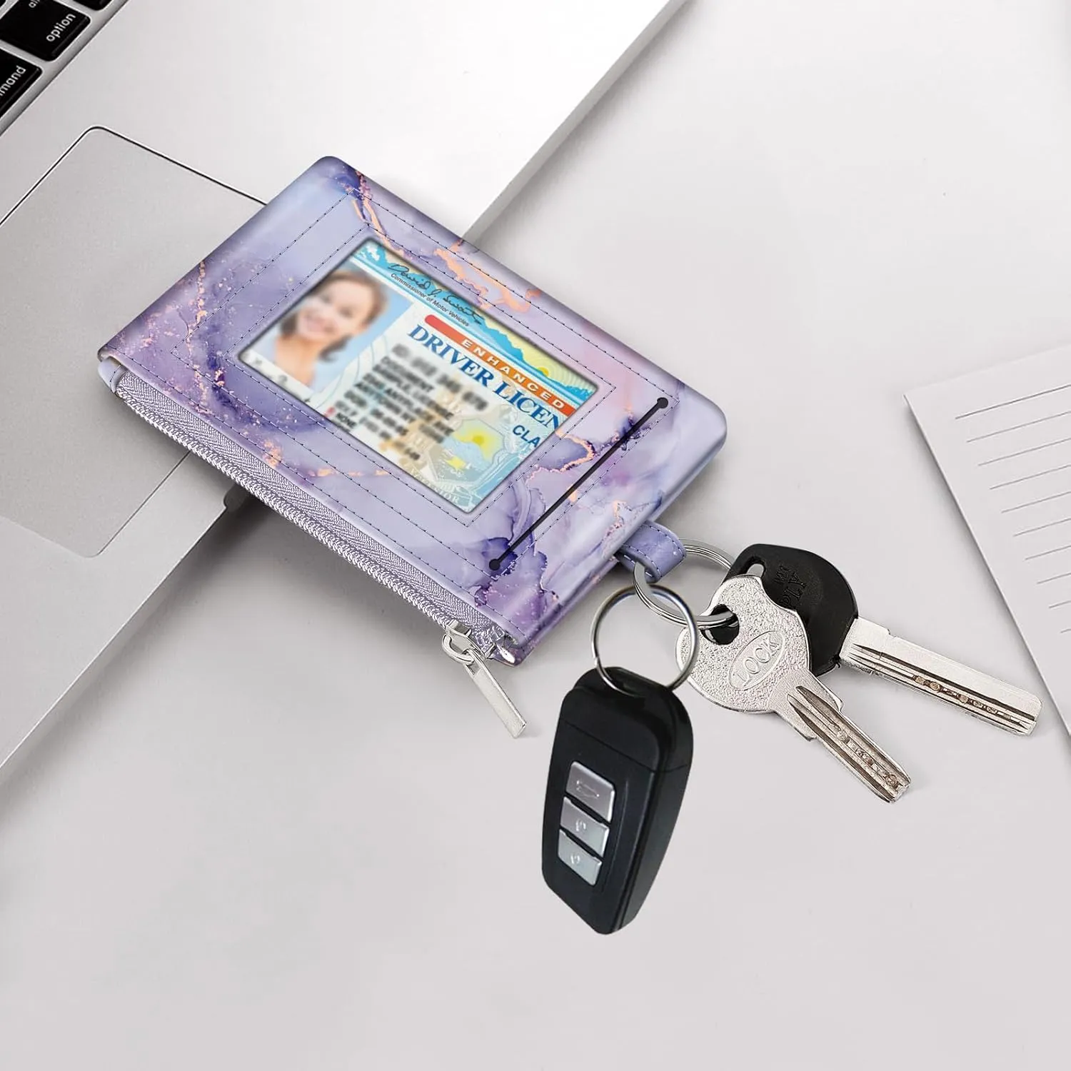 Fintie Zip ID Case Card Holder, Slim Coin Purse Wallet RFID Blocking Change Pouch with Key Chain