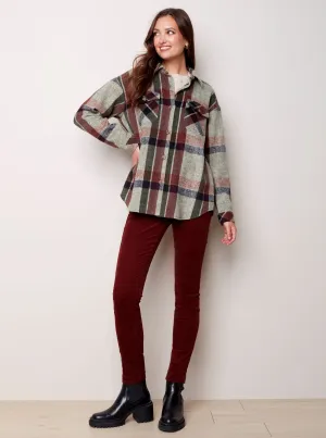 Flannel Shirt Jacket [Pine-C6228]