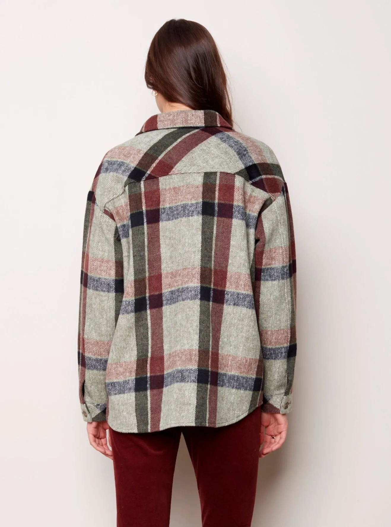 Flannel Shirt Jacket [Pine-C6228]