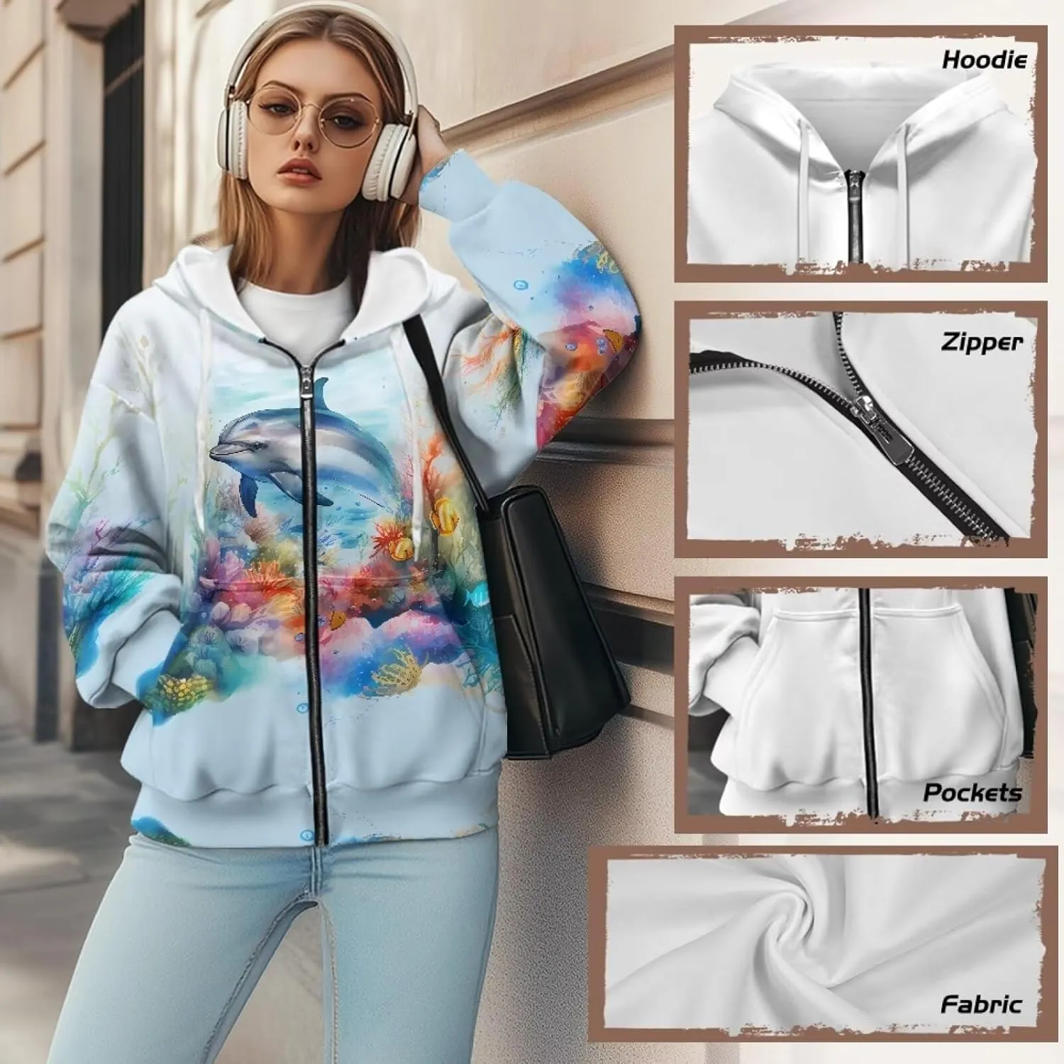 Forchrinse Red Ladybug Zip Up Hoodie for Women Long Sleeve Causal Y2K Hoodie Ladybug Oversized Sweatshirts Fall Pullover Tops