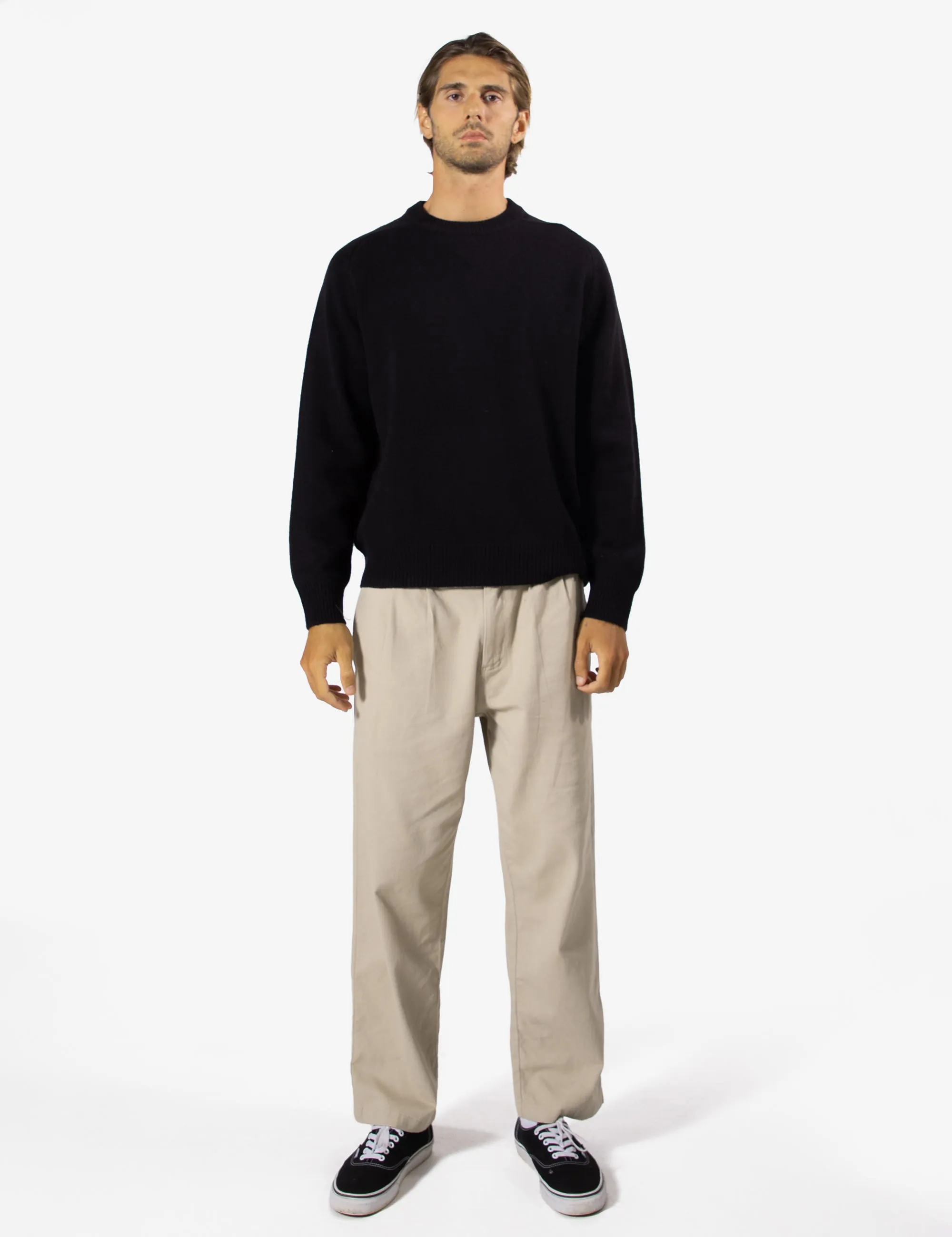 Fred Crew Wool Knit - Black