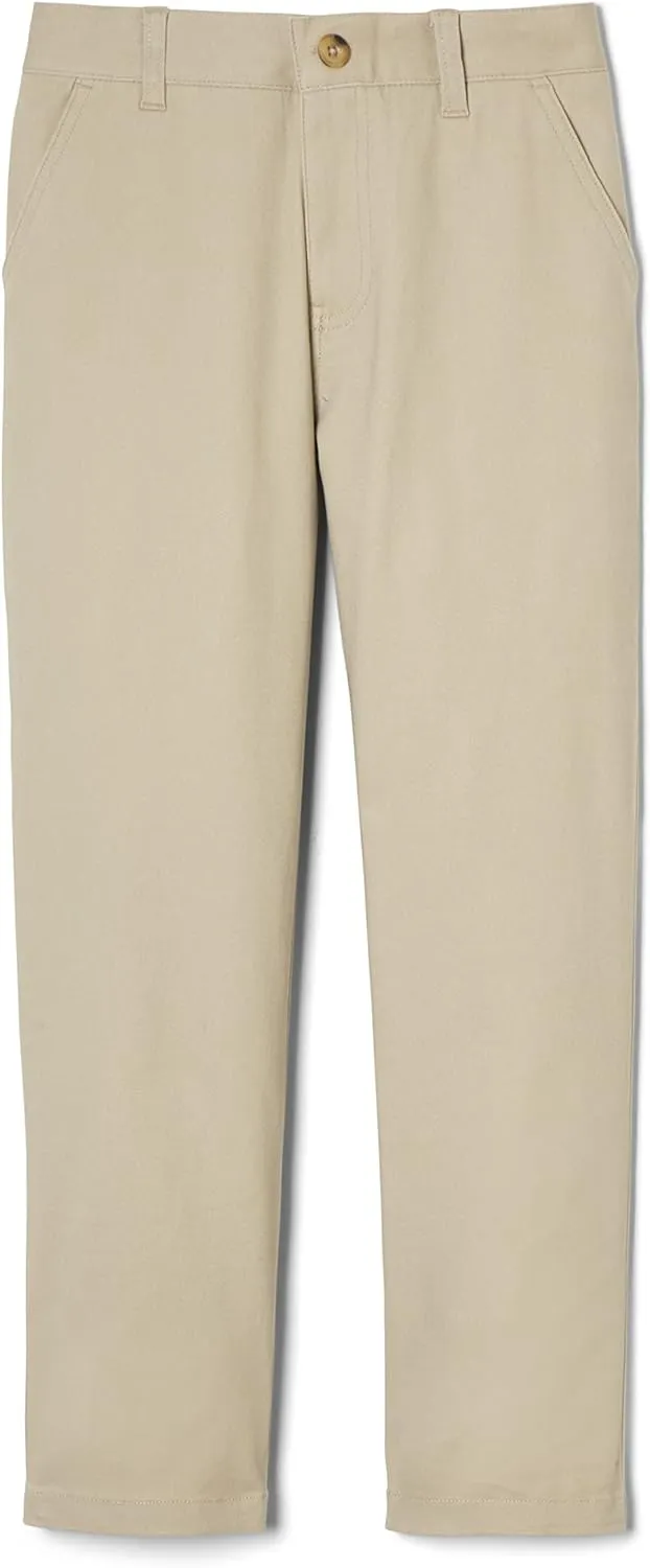 French Toast Boys' Adjustable Waist Straight Fit Stretch Twill Chino Pant
