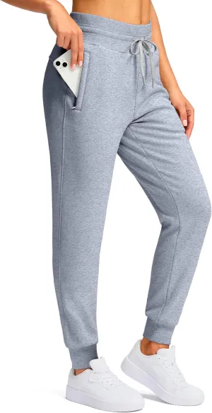 G Gradual Women's Sherpa Fleece Lined Pants with Zipper Pockets Winter Warm Joggers High Waisted Fleece Sweatpants
