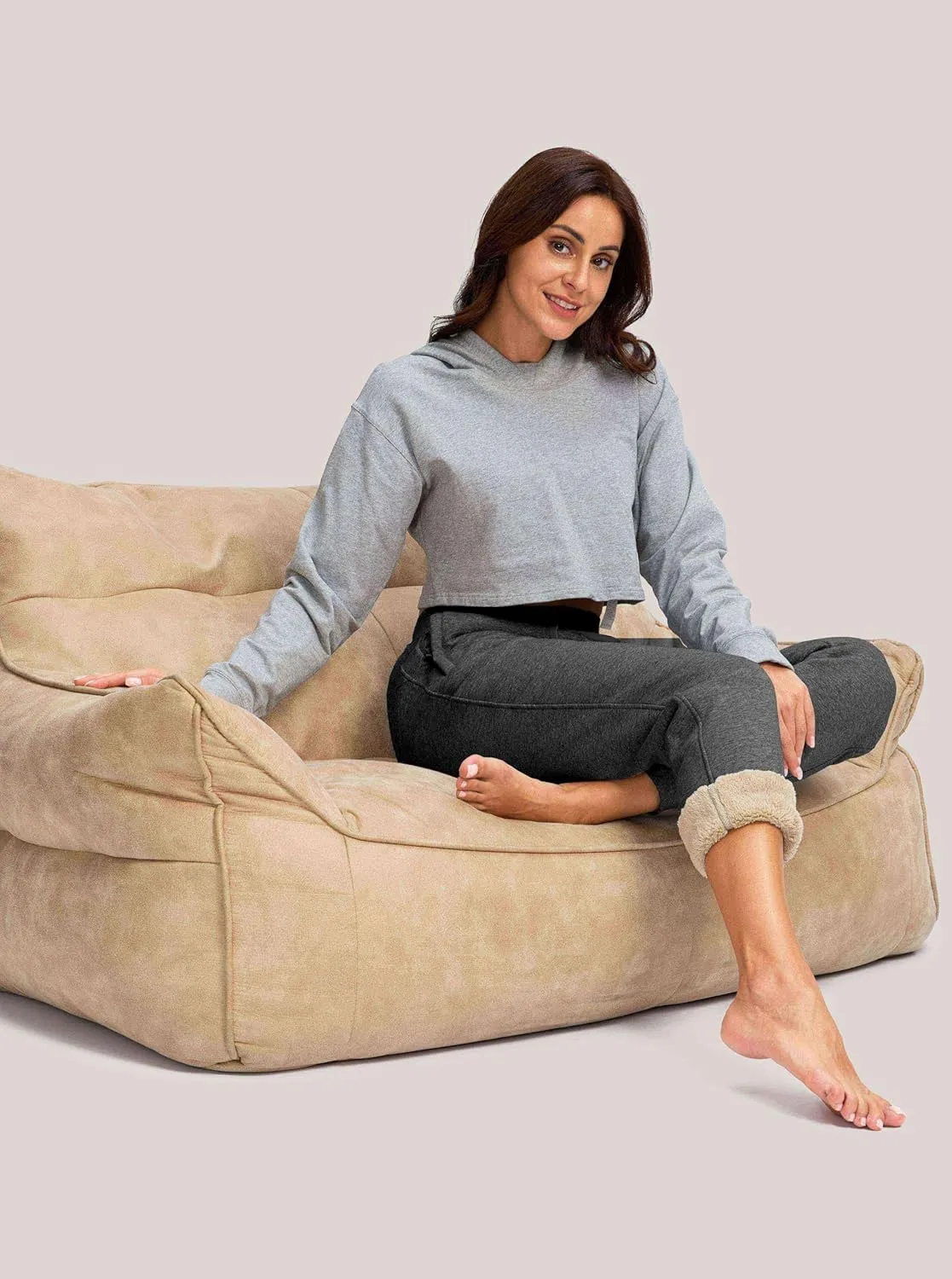 G Gradual Women's Sherpa Fleece Lined Pants with Zipper Pockets Winter Warm Joggers High Waisted Fleece Sweatpants