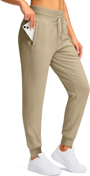 G Gradual Women's Sherpa Fleece Lined Pants with Zipper Pockets Winter Warm Joggers High Waisted Fleece Sweatpants