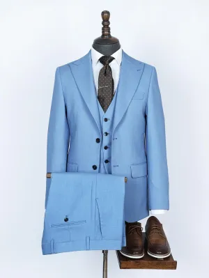 Gary Blue Set Blazer Linen Suit