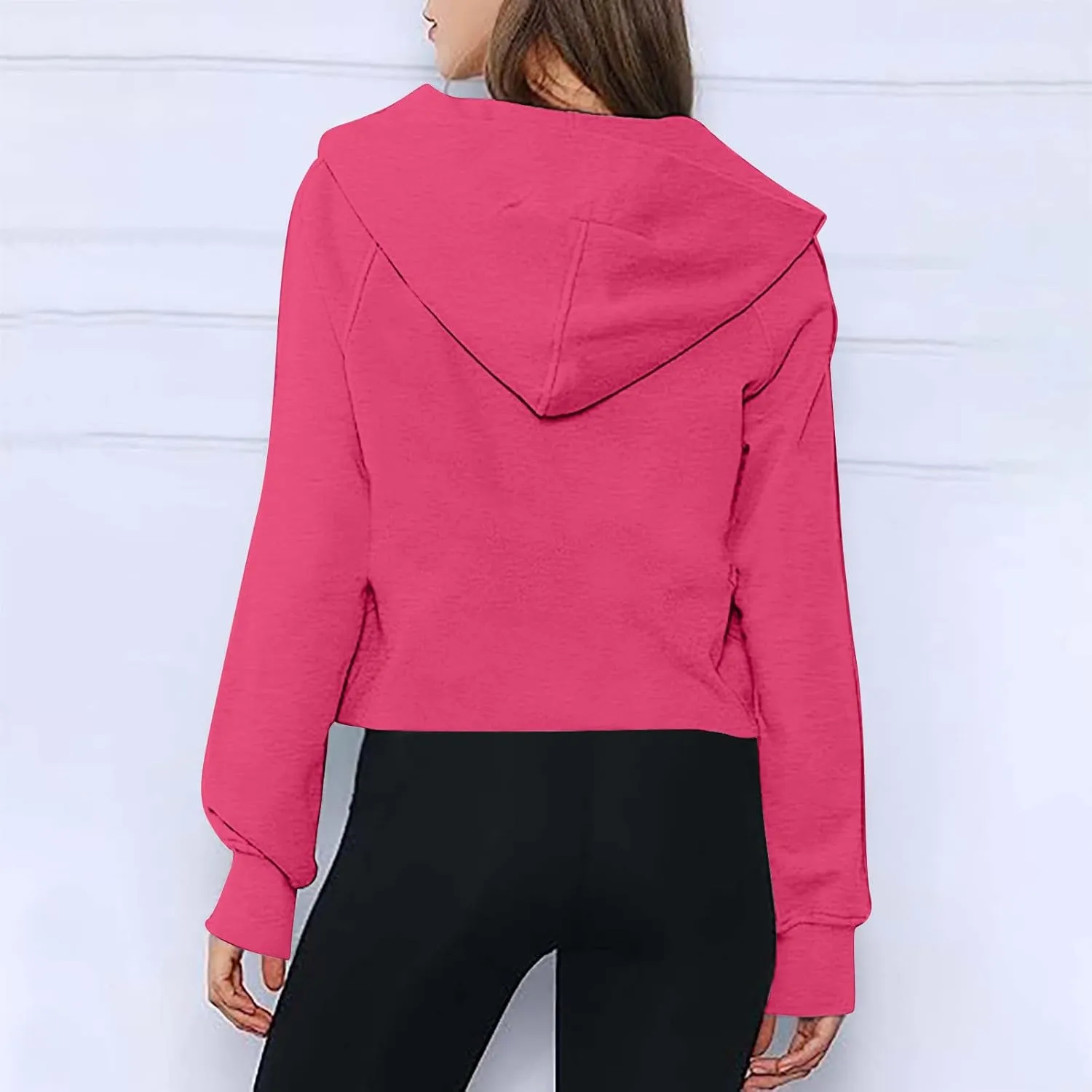 Half Zip Hoodies for Women Fall Fashion 2024 Fleece Oversized Sweatshirt Long Sleeve Cropped Pullover Y2K Clothes