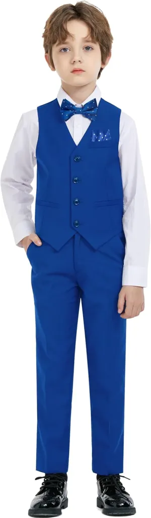 Happy Dolphin Boys Suits Formal Vest Suit Toddler Suit Set for Teen Boys Kids Wedding Ring Bearer Outfit