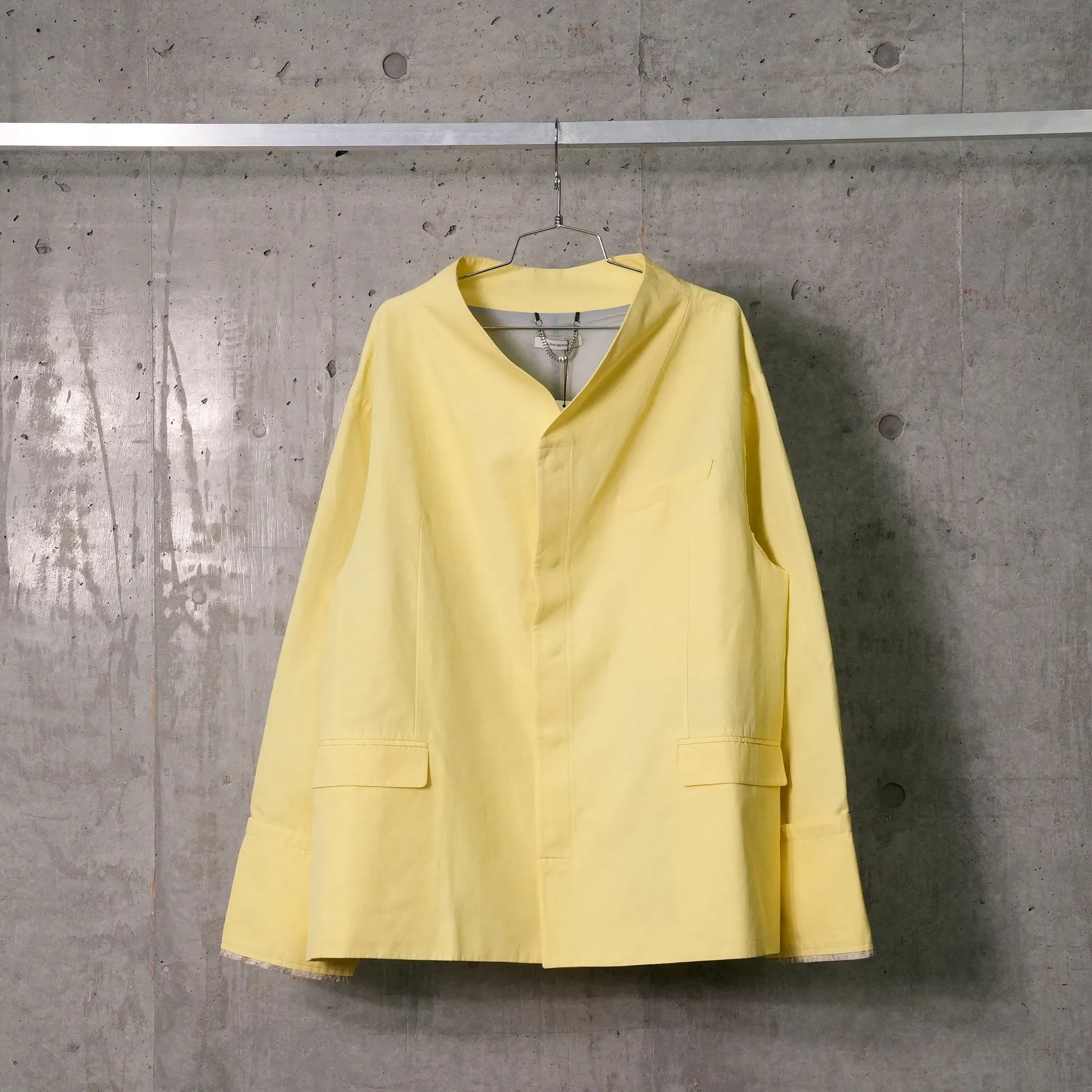 HIGH NECK SHAWL COLLAR BLAZER / LEMON YELLOW