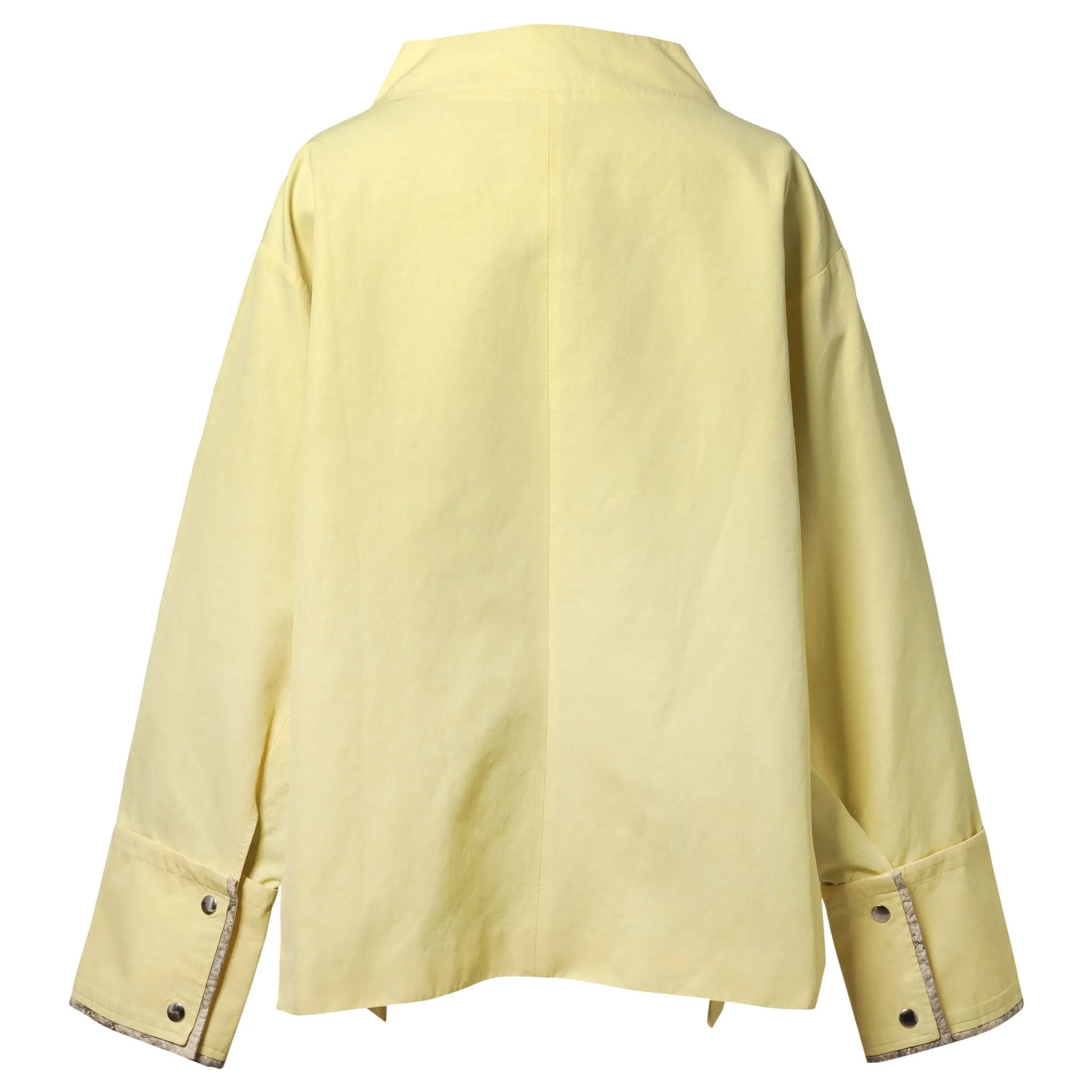 HIGH NECK SHAWL COLLAR BLAZER / LEMON YELLOW