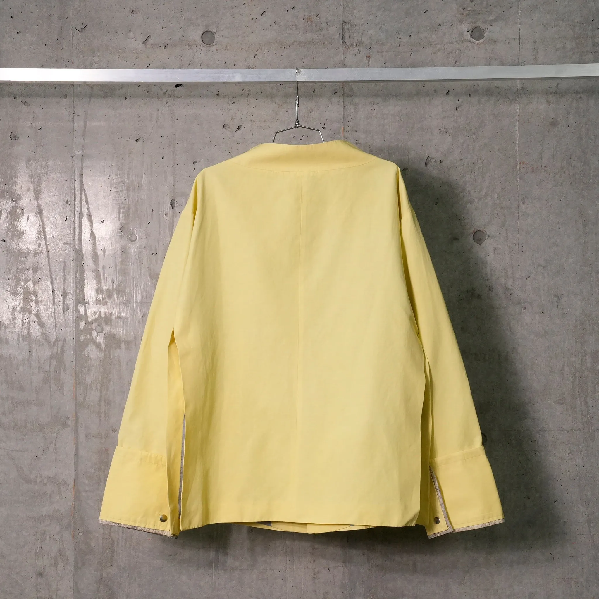 HIGH NECK SHAWL COLLAR BLAZER / LEMON YELLOW
