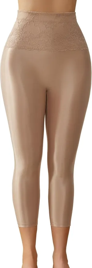 High Waist Capri Shapewear Leggings for Women Footless Tummy Control Body Shaper Thigh Slimmer