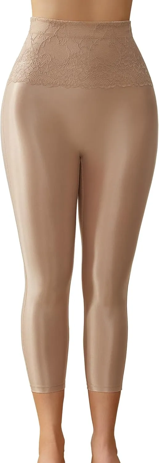 High Waist Capri Shapewear Leggings for Women Footless Tummy Control Body Shaper Thigh Slimmer