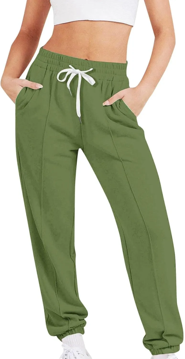Hiking Pants Women Lightweight Sweatpants Baggy Drawstring High Waist Sweat Pants Summer Bottom Jogging Trousers