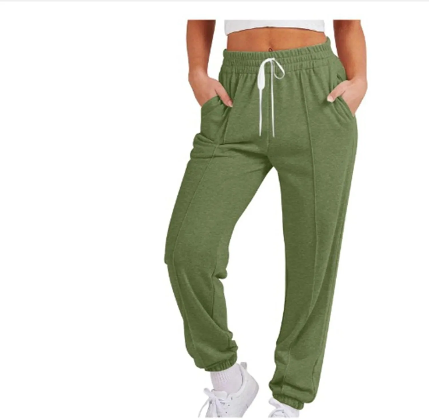 Hiking Pants Women Lightweight Sweatpants Baggy Drawstring High Waist Sweat Pants Summer Bottom Jogging Trousers