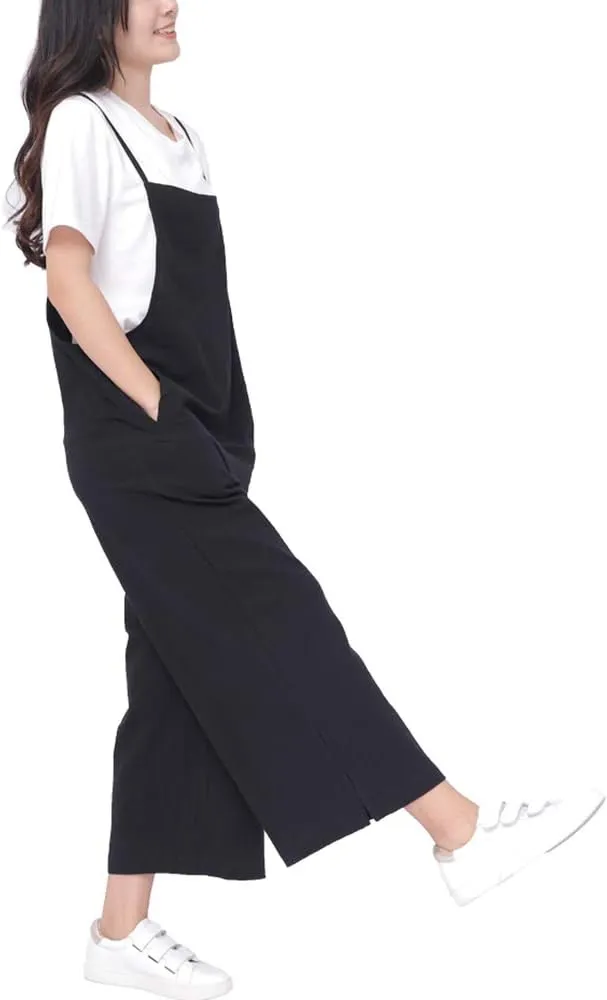 IMAYONDIA Women's Jumpsuits Casual Long Rompers Wide Leg Baggy Bibs Overalls Pants S-5XL