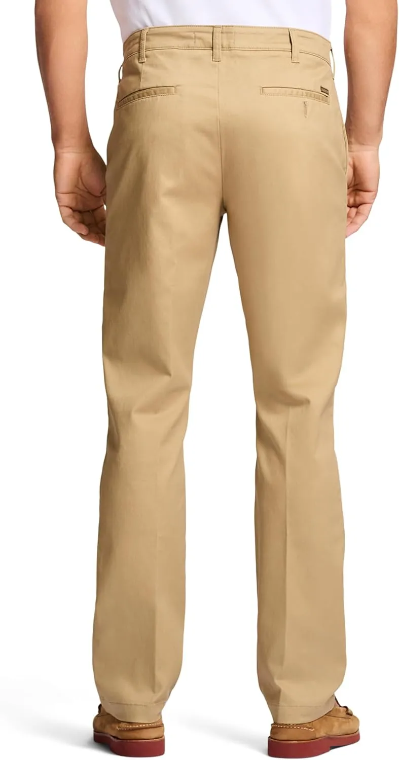 IZOD Men's Performance Stretch Straight Fit Flat Front Chino Pant
