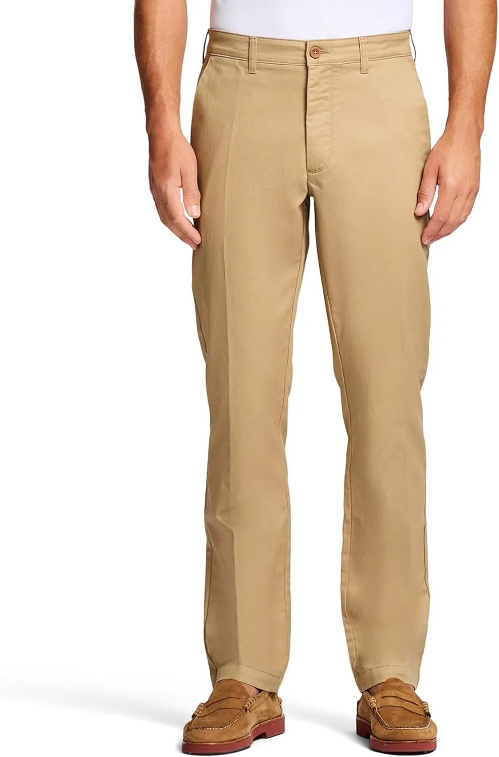 IZOD Men's Performance Stretch Straight Fit Flat Front Chino Pant
