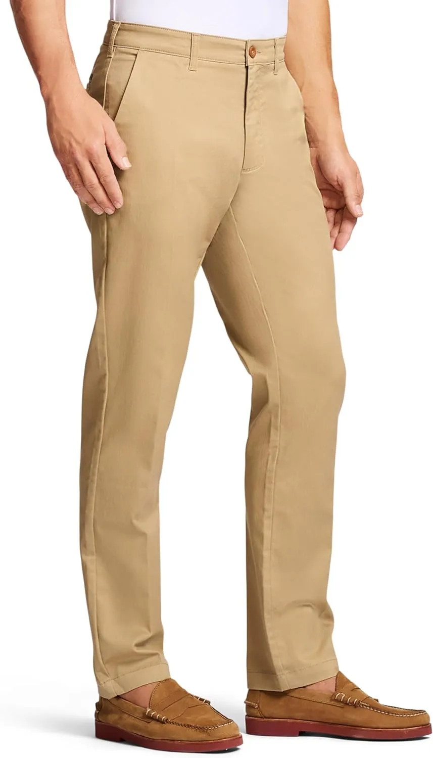 IZOD Men's Performance Stretch Straight Fit Flat Front Chino Pant