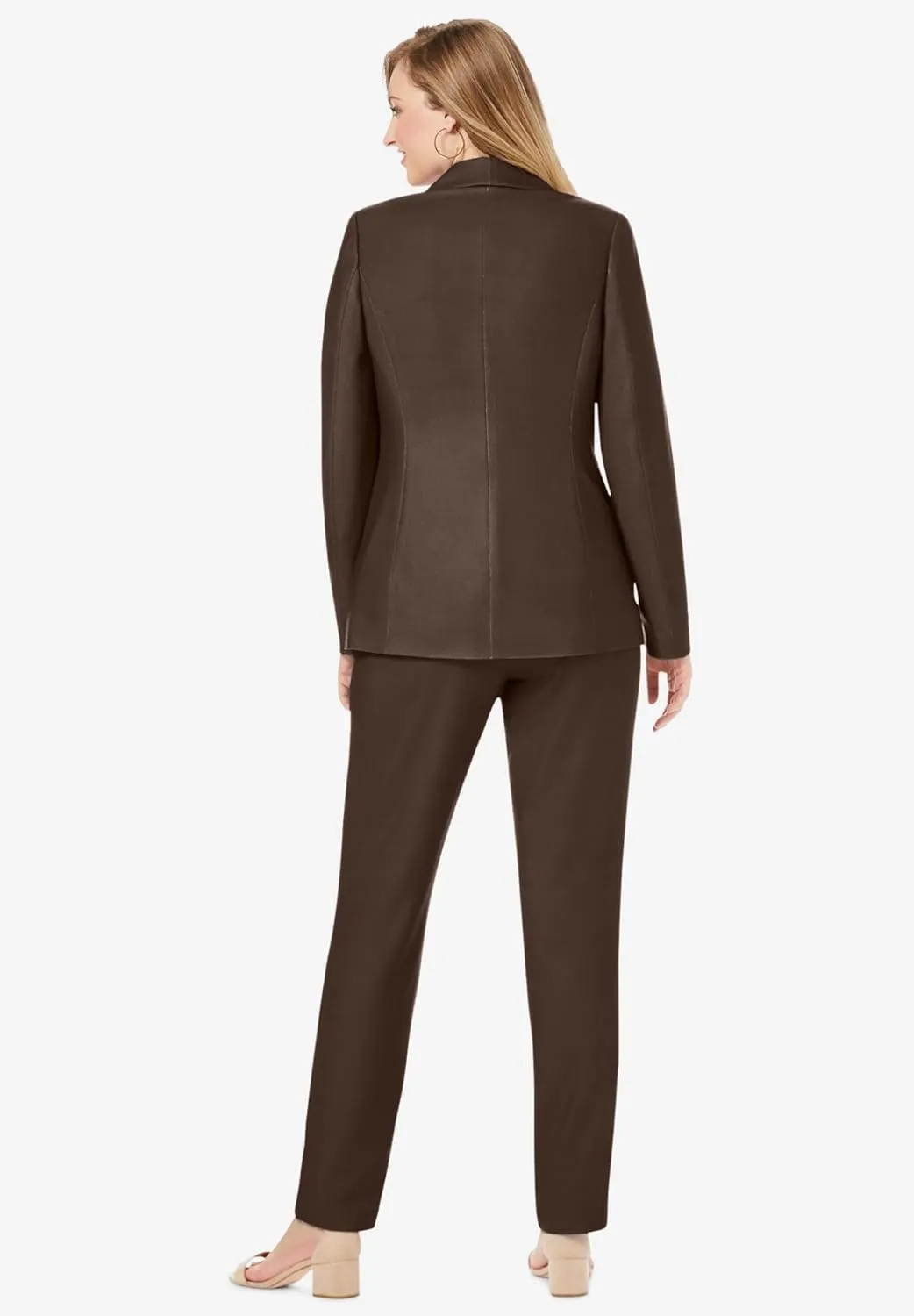 Jessica London Women's Plus Size Two Piece Single Breasted Pant Suit Set