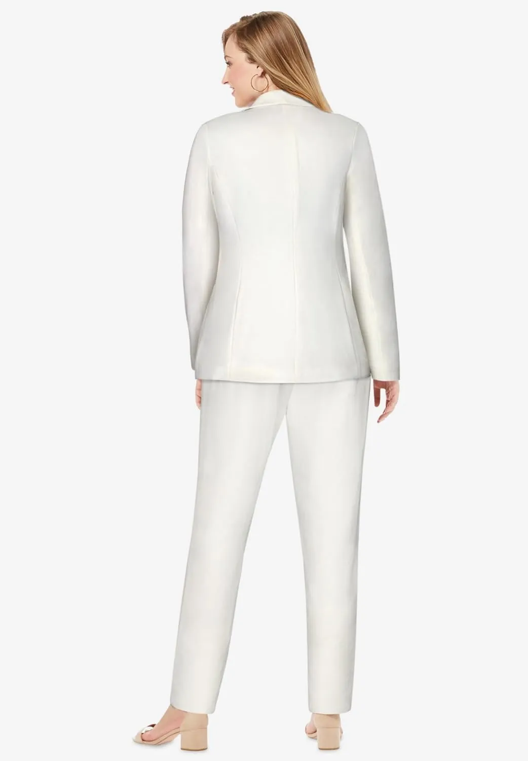 Jessica London Women's Plus Size Two Piece Single Breasted Pant Suit Set