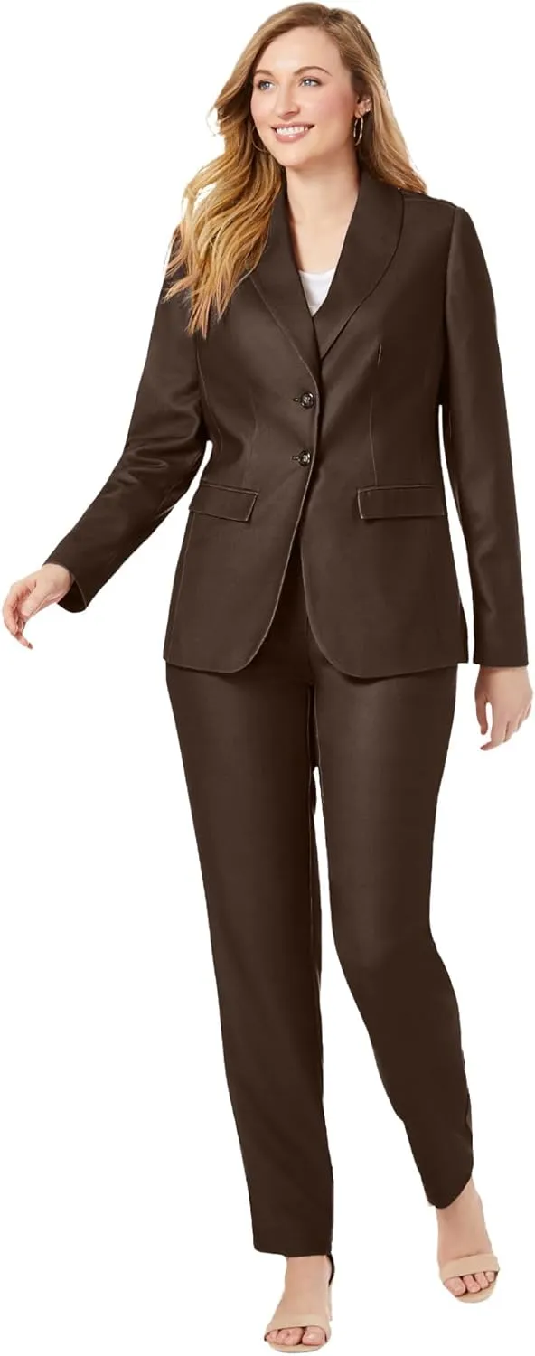 Jessica London Women's Plus Size Two Piece Single Breasted Pant Suit Set