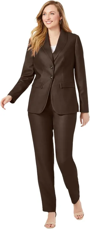 Jessica London Women's Plus Size Two Piece Single Breasted Pant Suit Set
