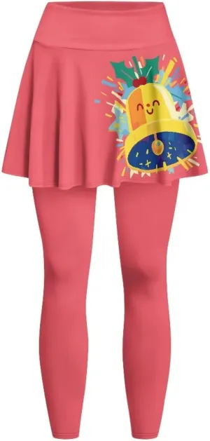 Ladybug Tennis Skirted Leggings with Pocket,Women Turtle Elastic Yoga Legging with Skirt,Forest Comfy Yoga Leggings
