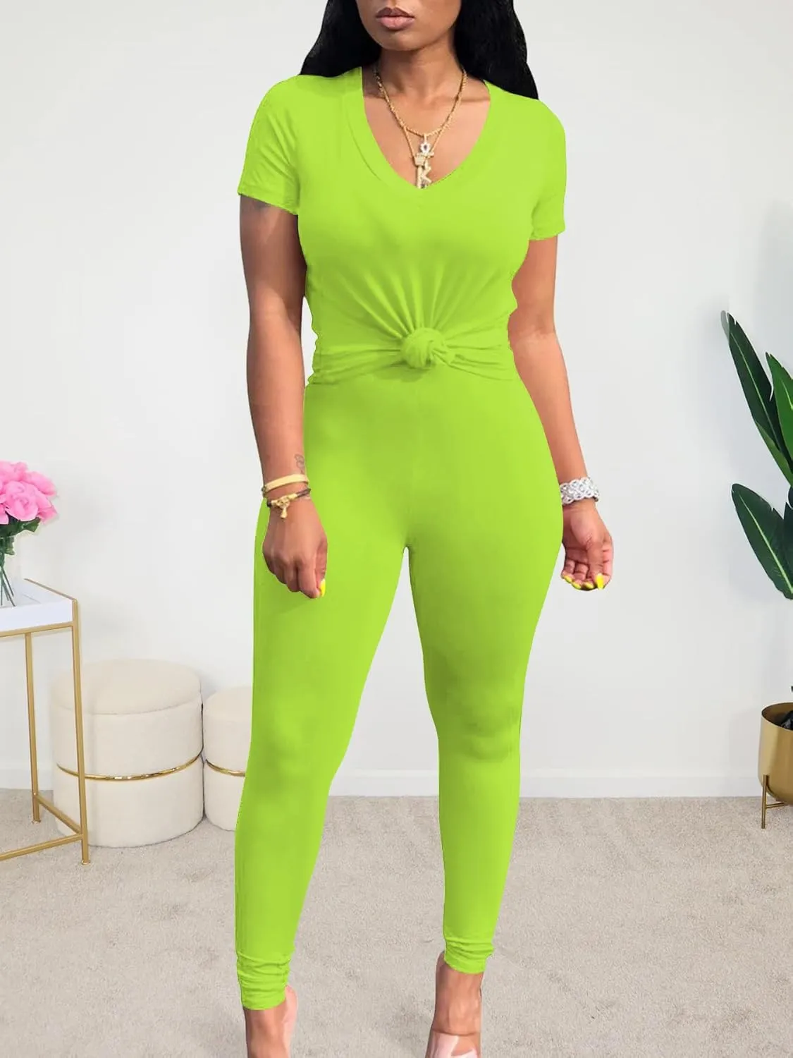 Lounge Sets for Women 2 Piece Summer Casual Jogger Workout Outfits Short Tops Long Pant Sweat suit leggings set