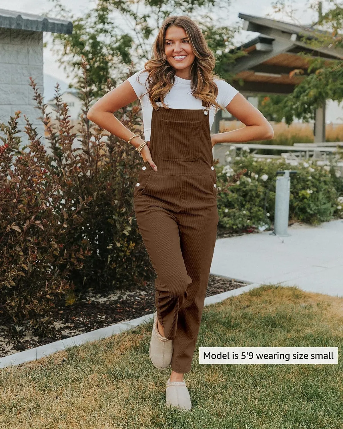 luvamia Corduroy Overalls for Women Bib Straight Leg Baggy Carpenter Adjustable Strap Fall Jumpsuit Overalls with Pocket