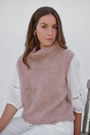 MAXTED - Brushed Sleeveless Roll Neck - Oat