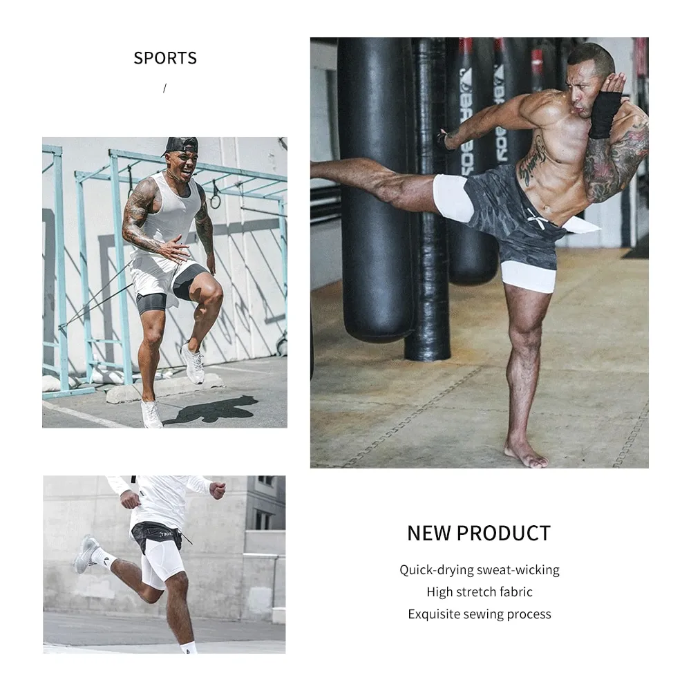 Men's 2-in-1 Double Layer Gym Shorts