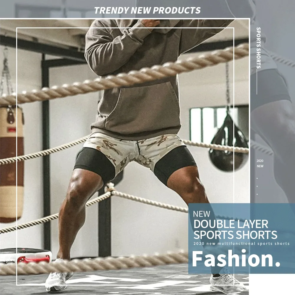 Men's 2-in-1 Double Layer Gym Shorts