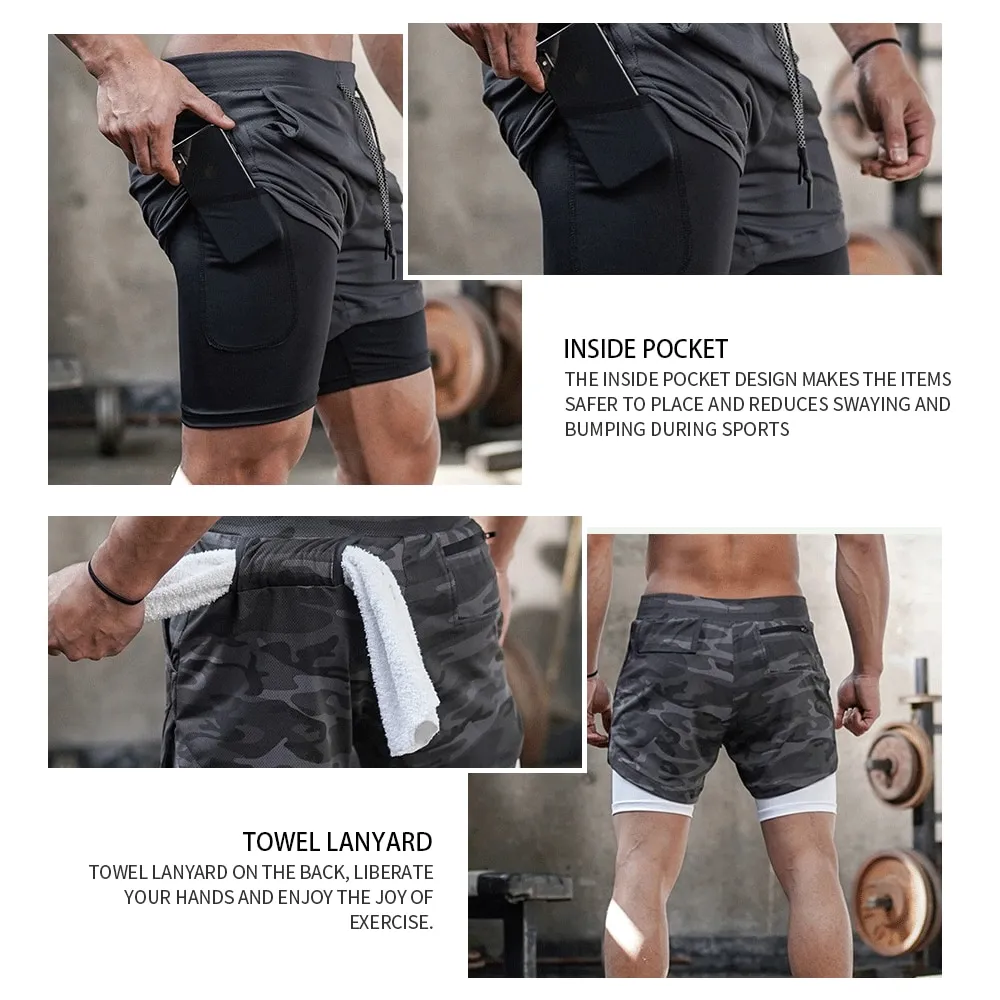 Men's 2-in-1 Double Layer Gym Shorts