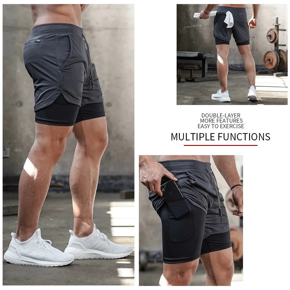 Men's 2-in-1 Double Layer Gym Shorts