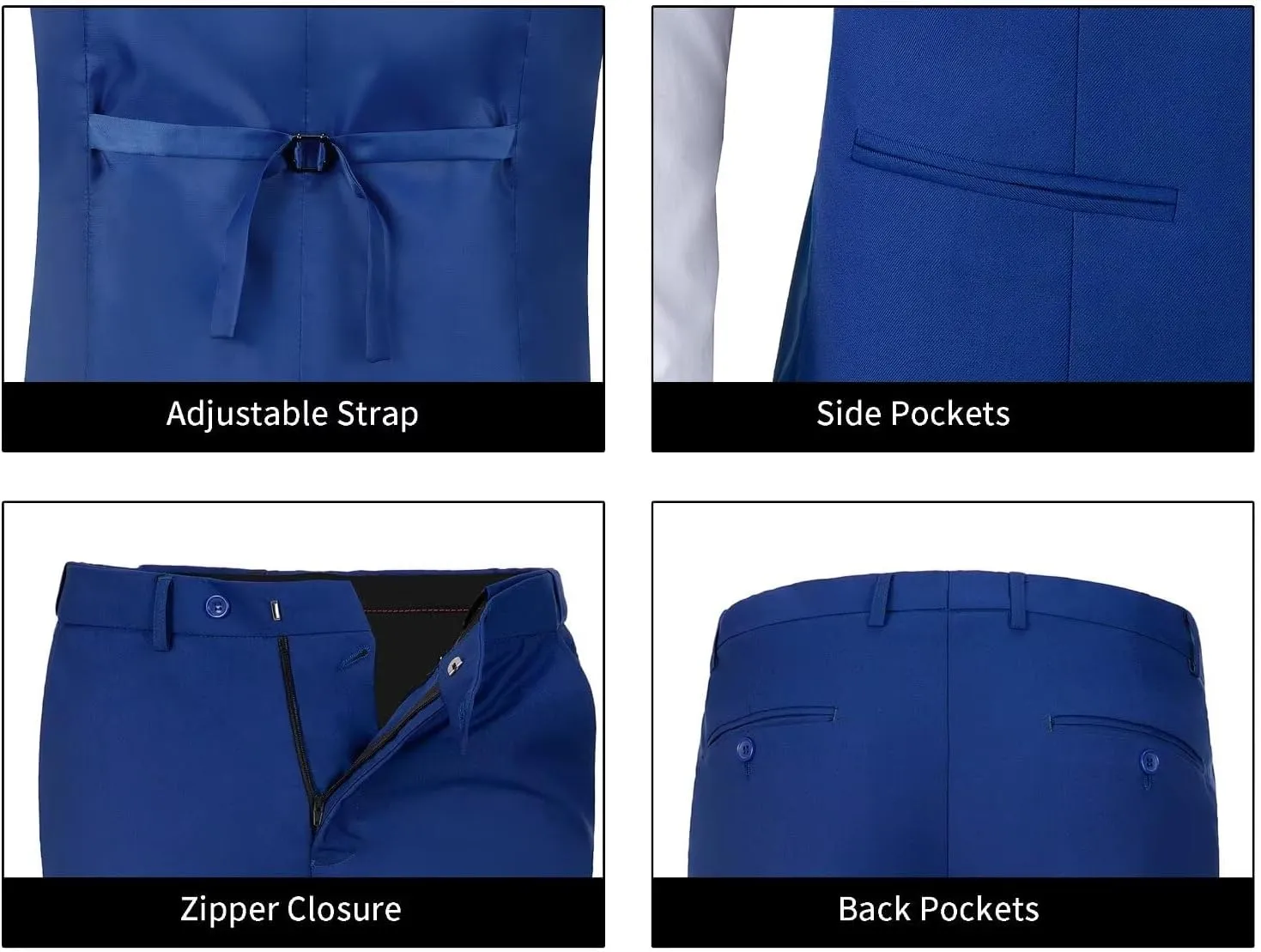 Men's 2 Piece Vest Pants Set Slim Fit Wedding Suit for Men with Tie Tuxedo Set for Business Christmas