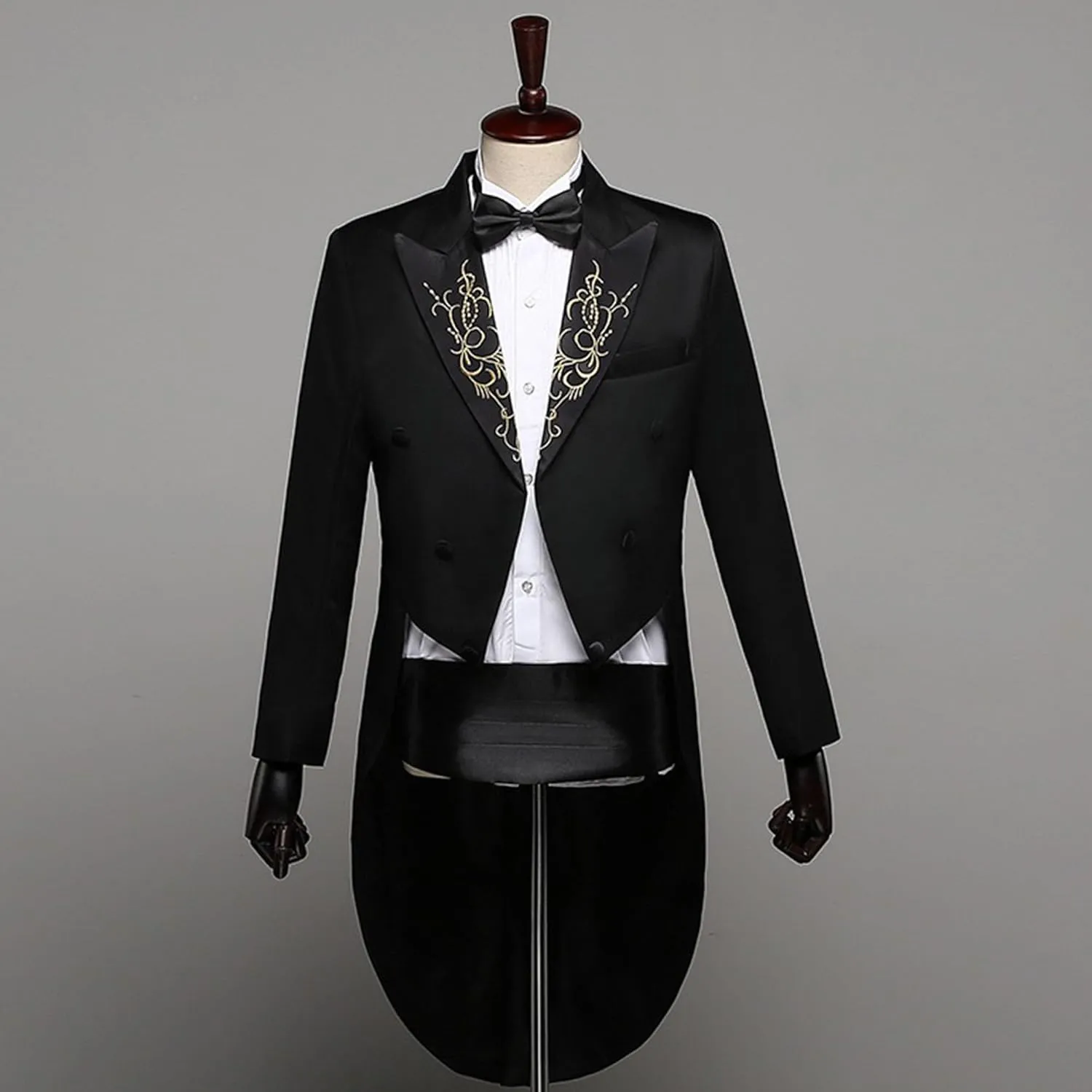 Mens 2 Pieces Luxury Embroidered Suits 1 Button Print Dinner Tuxedo Jacket Prom Wedding Elegant Blazer Dress Suit