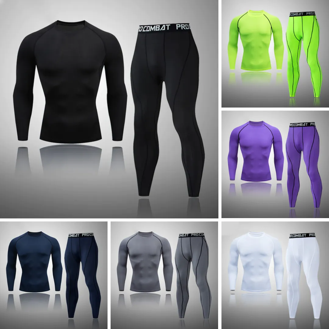 Men's Compression Basic Thermal Quick Dry Underwear Full Set