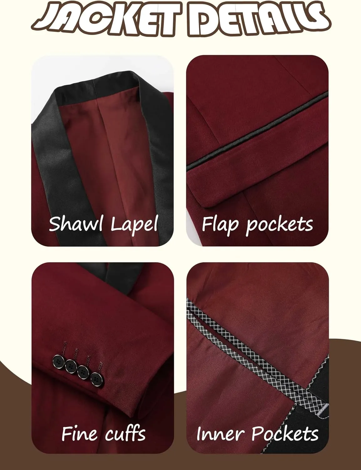 Mens Suit 3 Pieces Slim Fit Shawl Lapel Solid Tuxedo Blazer Vest Pants Shirt Bow Tie and Tie Prom Party Wedding Dinner
