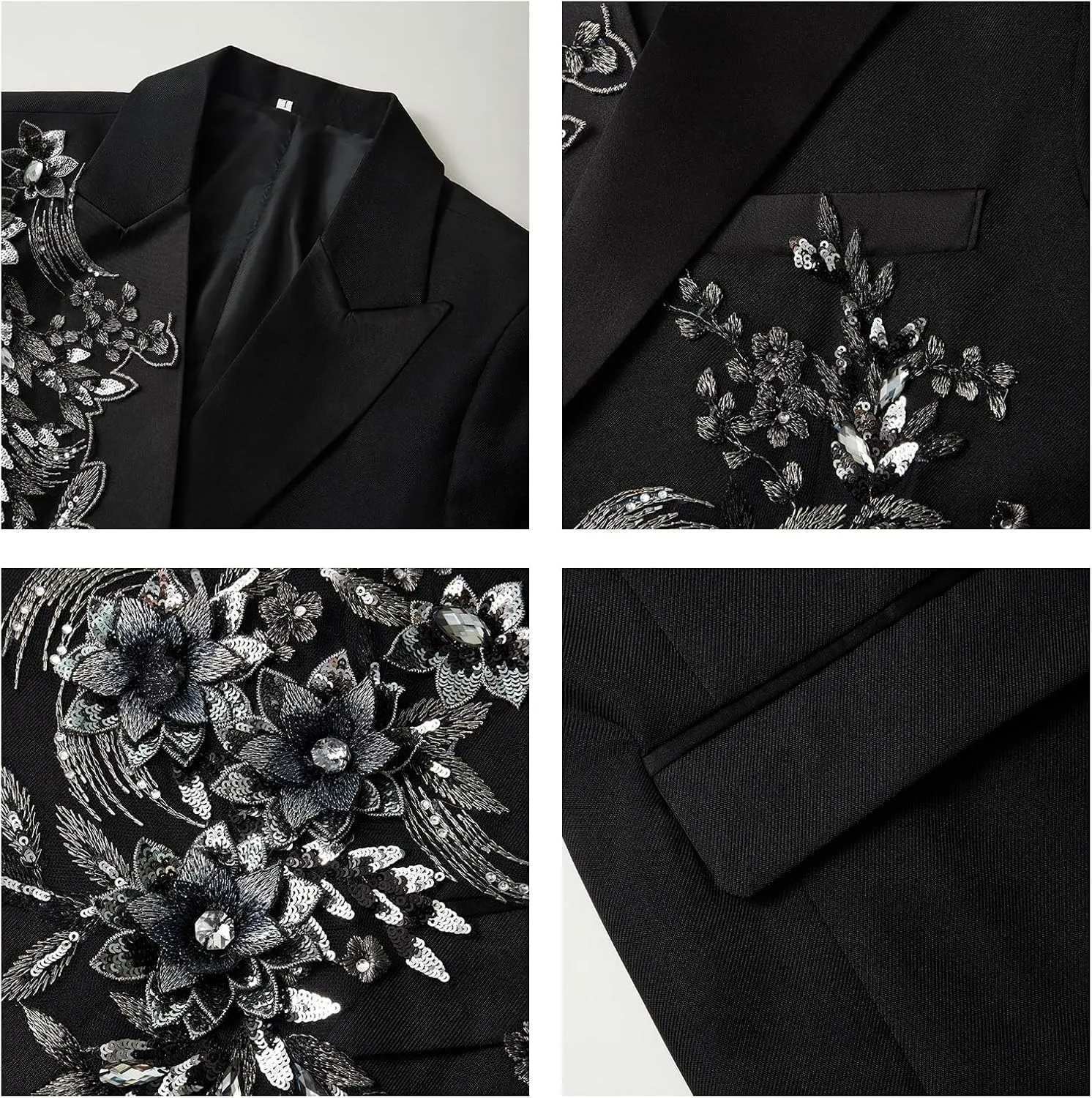 Mens Suits Slim Fit 2 Piece Formal Tuxedo Suits Blazer Pants with Bow Tie for Wedding Prom