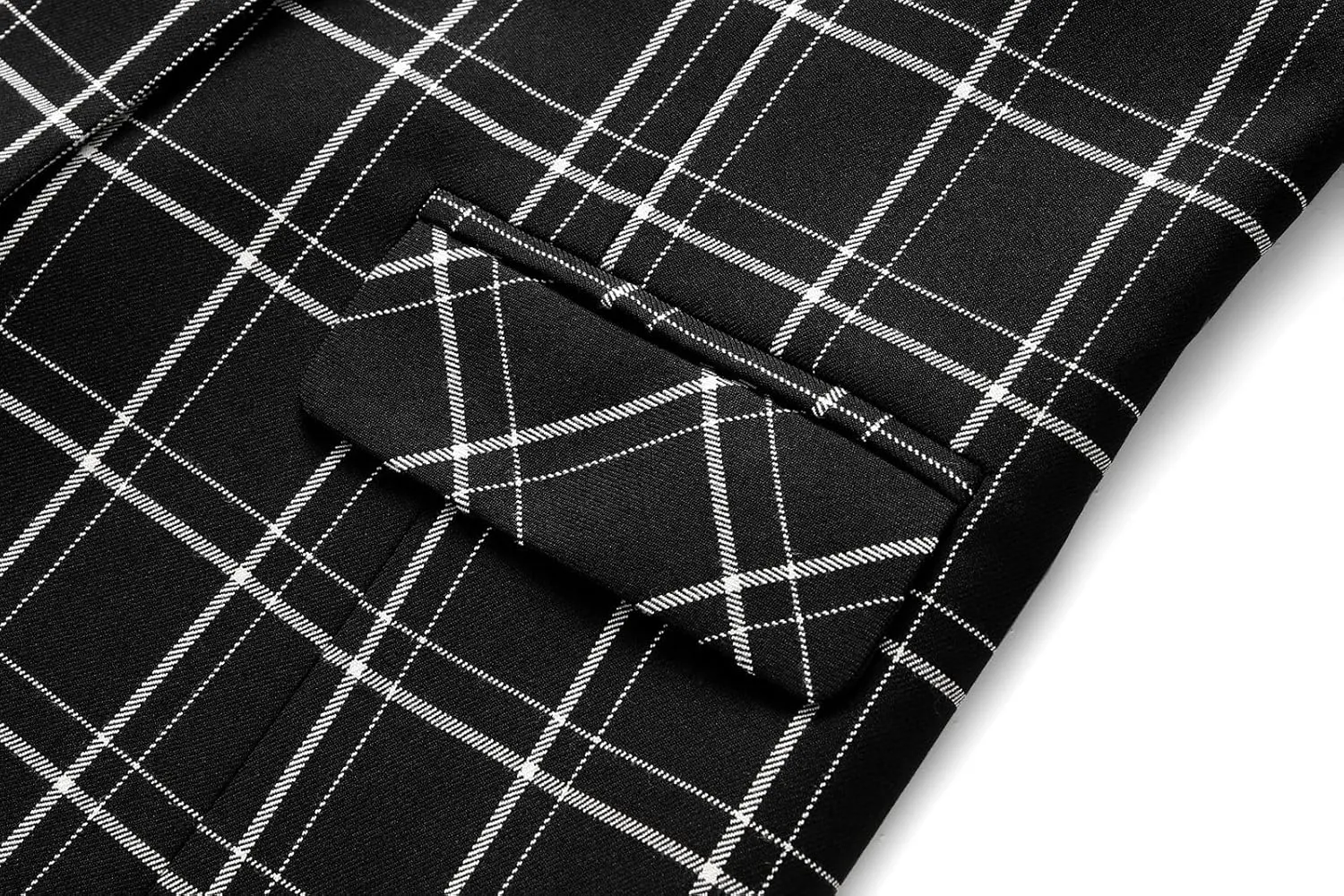 MODFUL Women's 2 Piece Business Plaid Suit Set Office One Button Slim Fit Blazer with Pant