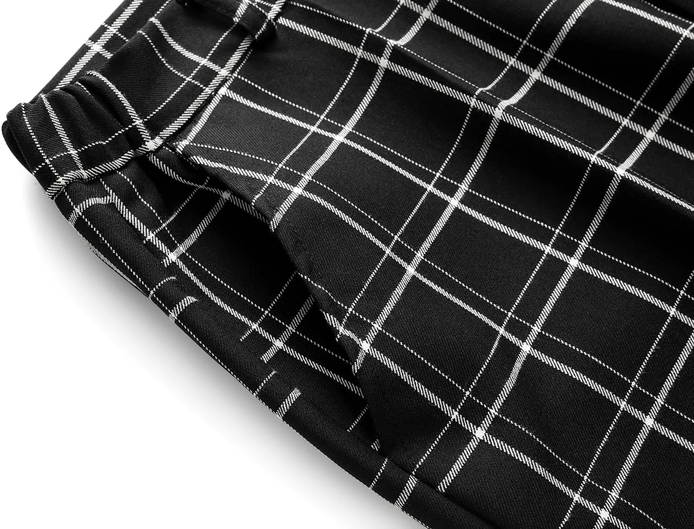 MODFUL Women's 2 Piece Business Plaid Suit Set Office One Button Slim Fit Blazer with Pant
