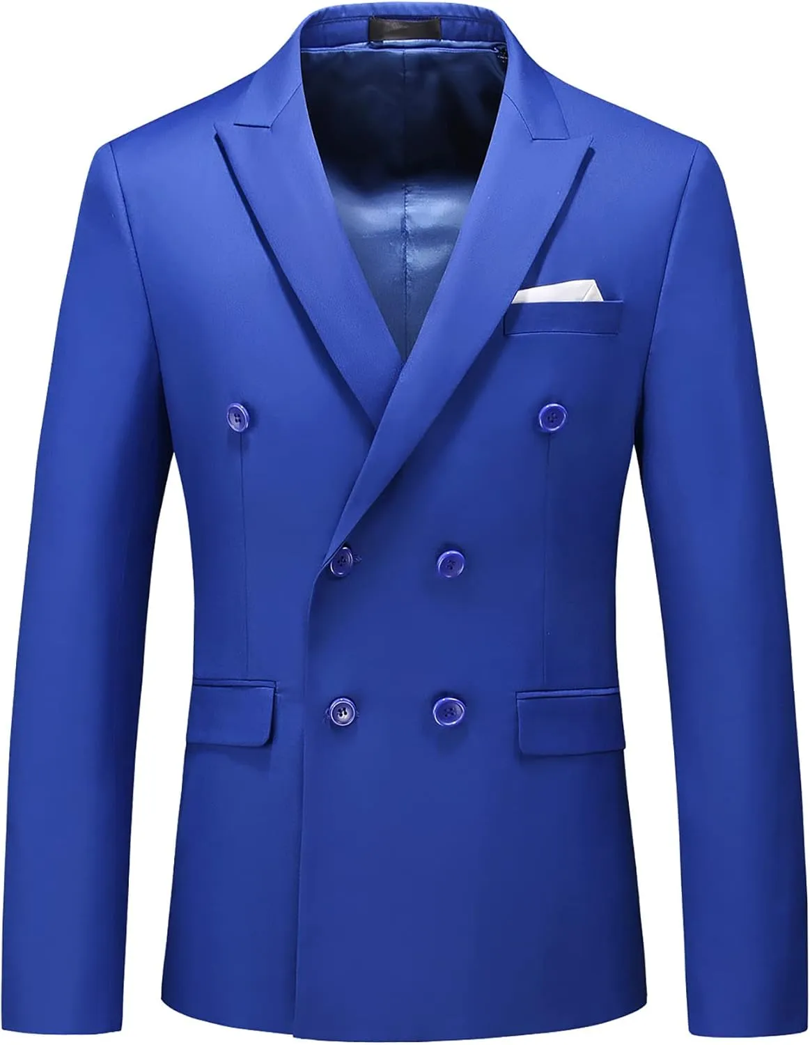 MOGU Mens 3 Piece Suit Double Breasted Slim Fit Tuxedo Solid Color Formal Dress for Party Wedding Prom