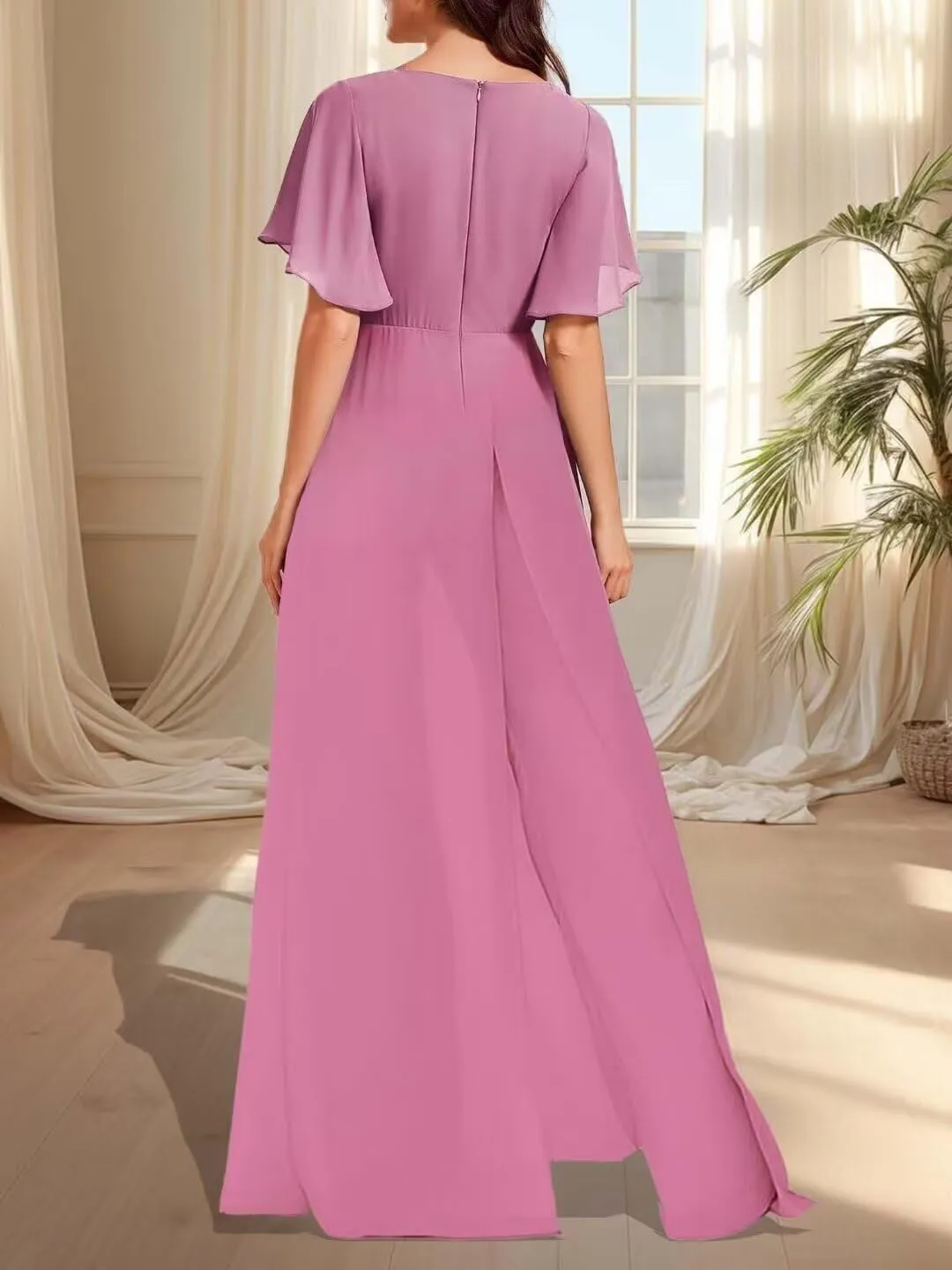 Mother of The Bride Pant Suits for Wedding Chiffon Jumpsuit Women's Formal Outfit
