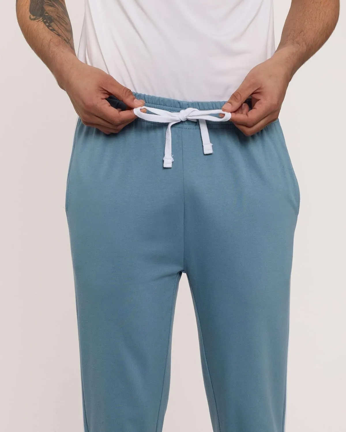 Real Essentials 3 Pack: Men's Tech Fleece Athletic Casual Open Bottom Sweatpants with Pockets (Available in Big & Tall)